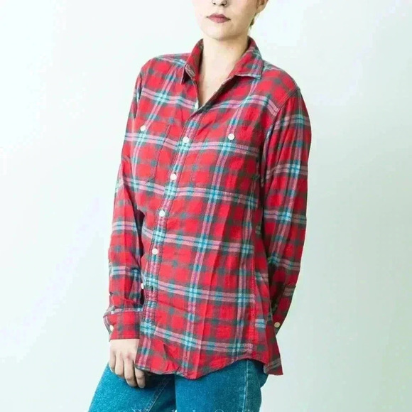 J.Crew Plaid Flannel Long Sleeve Button Sown Shirt - S - Picture 3 of 8